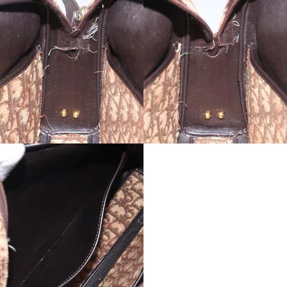 DIOR Trotter Canvas Shoulder Bag Brown Gold - Picture 12 of 12